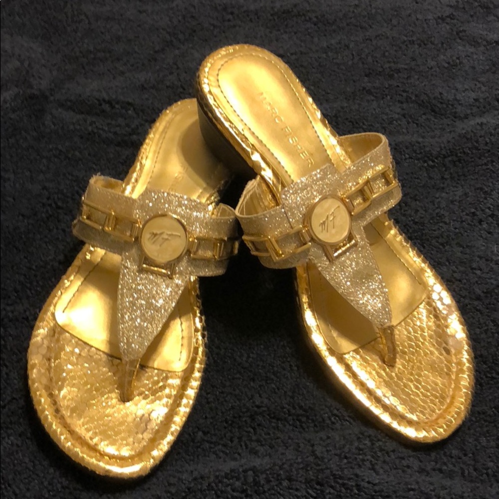 Marc Fisher Gold Sandals